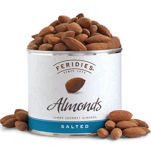 FERIDIES Salted Almonds, 9 Ounce Can by The Peanut Patch