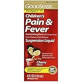GoodSense Acetaminophen Children's Pain Reliever Oral Suspension Liquid, Cherry Flavor, 160 mg, 4 Fluid Ounce