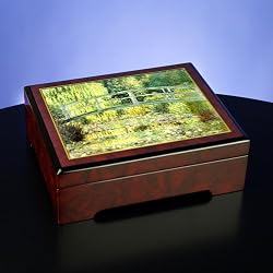 Monet Bridge Over a Pond of - Water Lillies 1899 - Musical Jewelry Box