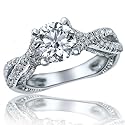 IGI Certified 1.69 Carat (1.01) D Color SI-2 Clarity Natural Round Excellent Cut Diamond Engagement Ring 18K White Gold