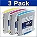 3 Pack Refurbished Cartridges for HP 940XL Cyan Magenta Yellow.