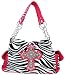 Zebra Print Gothic Cross Studded Handbag Hot Pink Trim
