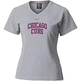 Nike Chicago Cubs Ash Ladies Ligature Arched Team Logo T-shirt