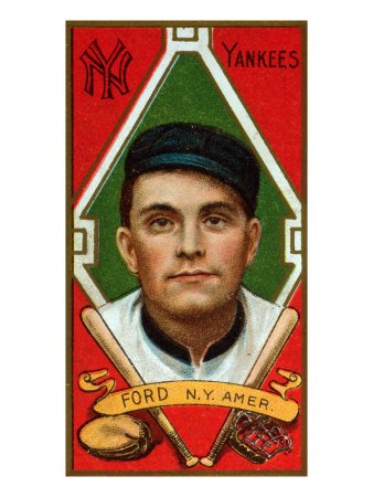 New York City, NY, New York Yankees, Russell Ford, Baseball Card Premium Poster Print, 18x24