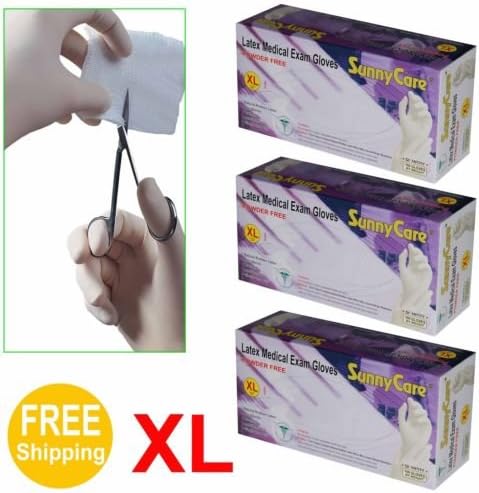 300pcs Disposable Powder-Free Latex Medical Exam Gloves (Vinyl Free) Extra-large