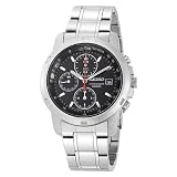 Cheap Seiko Men’s SNDB03 Stainless Steel Chronograph Black Dial Watch Chronograph Watches For Men