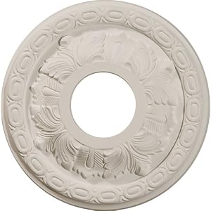 11 3 8OD x 3 5 8ID x 1 1 8P Leaf Ceiling Medallion by 