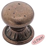 Amerock BP4485-RBZ Rustic Bronze Ambrosia Euro Stone Round Cabinet Hardware Knob, 1-1/4" Diameter - 10 Pack