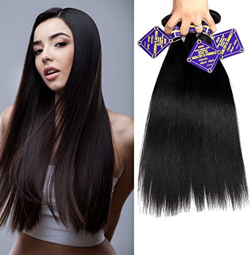 Favor 6A High Quality 100% Remy Brazilian Hair Straight Human Hair Weave Extensions 3Bundles 24 26 28 inch 100g Per Bundle Natural Black Color Unprocessed Hair