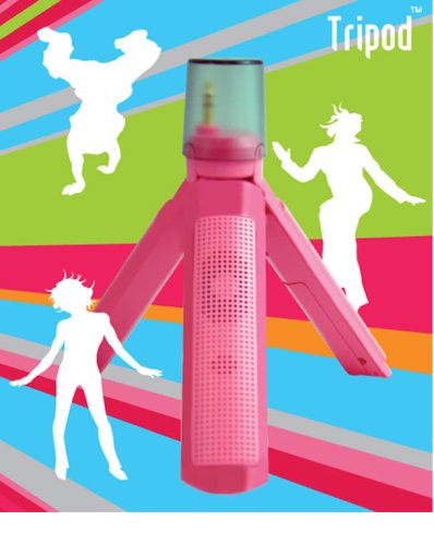 Pink Tripod MP3 Speakers for MP3 Player and iPod