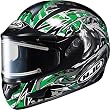 HJC Slayer with Electric Shield Men's CL-16SN Snow Snowmobile Helmet w/ Free B&F Heart Sticker Bundle - MC-4
