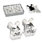 Widdop Bingham - Coffret Cadeau de Naissance / Bapt�me - Boite Lapin en Plaqu� Argent - Premi�re M�che et Premi�re Dent (First Tooth & Curl) - 12 x 7 x 3cm