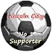 Lincoln City No 1 Supporter-14cm Square Vinyl Sticker