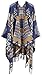 ANDORRA Merino Wool Kimono Wrap Cardigan for Women w/ Tassels,khaki,Navy