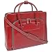 Leather Briefcase with Removable Laptop Sleeve - Red