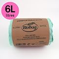 6 Litre x 50 bags Biobag Compostable Kitchen Caddy Liner - Food Waste Bin Liners - EN 13432 - Biobags 6L Bags with Composting Guide