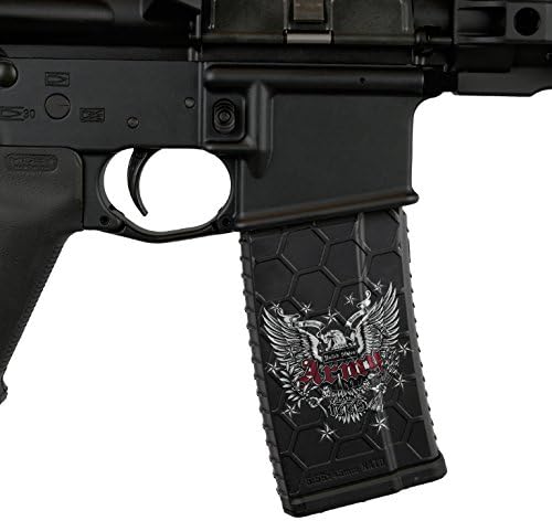 MagazineWraps.com AR-15/M4 DIY 3M Vinyl Magazine Wraps for Hexmag - 3 Pack (Black Ink Design "Army E Pluribus")