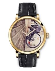 SPRAWL Aanalog Fashion Series Gold Ladies Watches of Genuine Black Leather Strap,Unique Wrist Watch for Women Girls Designed with bicycle