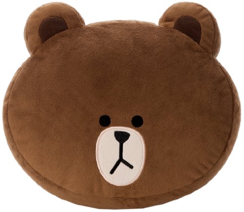 LINE CHARACTER フェイスクッション ブラウン