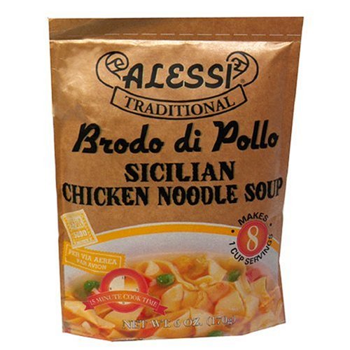 Alessi Sicilian Chicken Noodle Soup~6 ounce~(Pack of 6) by Alessi