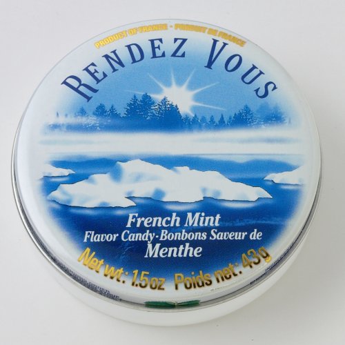 Rendez Vous Mint All Natural Hard Candy, 1.5-Ounce. Round Tins (Pack of 24) by Hard Candy