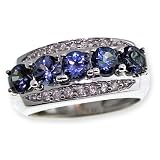 SAVE 74% 14K Tanzanian Color Changing Garnet & Diamond White Gold Ring by Designer Michael Valitutti from Exotic & Rare Gemstone Collection - FREE Shipping! & FREE Gemstone Information Card - OVERSTOCK Clearance Sale!