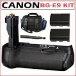 Canon BGE9 BG-E9 Battery Grip for the Canon EOS 60D + 2 LPE6 Replacement Batteries + Accessory Kit