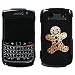 BLACKBERRY TMOBILE AT&T BOLD 9700 9780 HARD PLASTIC DESIGN BLACK AND WHITE CHRISTMAS WINTER GINGERBREAD MAN COOKIE SWAROVSKI CRYSTAL DIAMOND SNAP ON CASE COVER