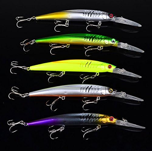 Fishing Baits Set Lot Minnow Fishing Lures 14.5cm/12.7g Fishing Bait Tackle #6 Treble Hook #5pcs #10pcs #15pcs (10)