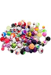 BodyJ4You&reg; Lot of 50Pc 14G Belly Rings Piercing Jewelry No Duplicates