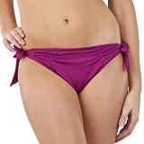 Mossimo® Black: Women's Shirred Hipster Side Tie Bikini Swim Bottom - Raspberry Purple