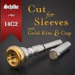Schilke 14C2 Trumpet Mouthpiece 24k Gold Rim Cup Cut for Reeves Sleeves