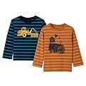 Toddler Boys' Circo&reg; 2pk Long-sleeve Tee - Navy Stripe/Orange Stripe