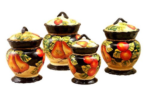 KITCHEN CANISTERS 4PC CANISTER WINTER FRUIT