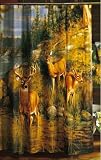 Whitetail Family Deer Doe Fabric Shower Curtain Bathroom Hautman Brothers