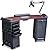 Dina Meri M603 Vented Manicure Nail Table Double Cabinet Cherry Top