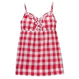 Mossimo Red/Wht Girl's Woven Checked Cami - M