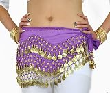 Purple Belly Dance Skirt With Gold Coins (Great Gift Idea)
