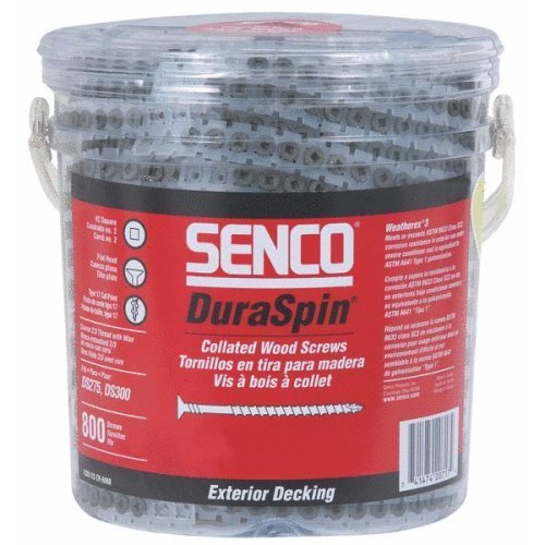 Senco 08D250W DuraSpin Screw Number 8 by 2-1/2-Inch All Purpose Exterior Wood Collated Screw (800 per Box)