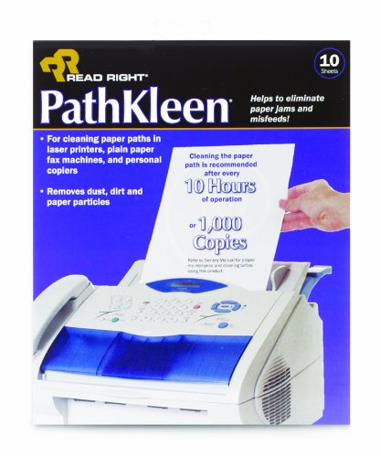 Read Right PathKleen Laser Printer Cleaning Sheets, 8.5 x 11 Inches Sheets, 10 Sheets per Package (RR1237)