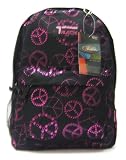 Pink Peace Star Sparkle School Backpack Bag