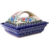 Polish Pottery Ceramika Boleslawiec 0352/169 Butter Deep Dish, 2 Cubes