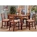7pc Birch Solid Wood Counter Height Dining Table Bar Stool Set