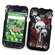 Samsung Vibrant T959 Galaxy S (T-Mobile) Rubberized Snap On Protector Hard Case "Cross 'N Skulls" Design