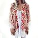 Sannysis Women Printed Chiffon Shawl Kimono Cardigan Tops Cover Up Blouse