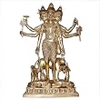 Collectible Figurines Hindu Religious Brass Statue Brahma Vishnu and Shiva 12 x 7 x 4.5 inches (tridev002)