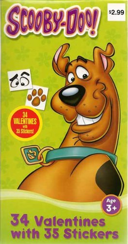 Scooby-Doo Valentine's Day Cards 34 with 35 Groovy Stickers