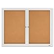 Quartet Enclosed Cork Indoor Bulletin Board, 4 x 3 Feet, Aluminum Frame (2364)
