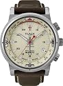 Timex - T2N725AU - Intelligent Quartz - Montre Homme - Quartz Analogique - Cadran Blanc - Bracelet Cuir Brun
