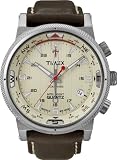 Timex - T2N725AU - Intelligent Quartz - Montre Homme - Quartz Analogique - Cadran Blanc - Bracelet Cuir Brun